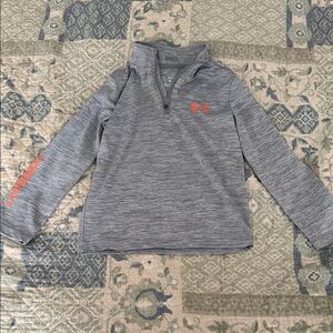 Under Armour Heather Gray Pullover with Orange Accents